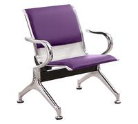 Chaises de Réception pour Aéroport, Chaise de Salle D'attente avec Accoudoirs et Coussin Amovible en Similicuir, pour Aéroport, Marché, Banque, Hôpital, École(Purple)