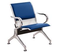 Chaises de Réception pour Aéroport, Chaise de Salle D'attente avec Accoudoirs et Coussin Amovible en Similicuir, pour Aéroport, Marché, Banque, Hôpital, École(Blue)