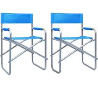 Chaises de régie 2 pcs. acier bleu