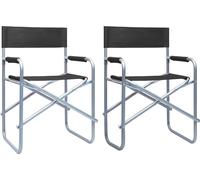 Chaises de régie 2 pcs. acier noir