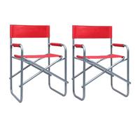 Chaises de régie 2 pcs. acier rouge