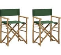 Chaises de régie pliantes 2 pcs. Vert bambou et tissu