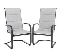 Chaises de repas extérieurs Textilène métal Avestar gris lot de 2