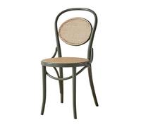 Chaises De Rotin Chaise de salle à manger en rotin, chaise de salle à manger latérale sans accoudoirs en hêtre, chaise à dossier rétro for salle à manger, salon Chaises de Jardin(Dark Green)