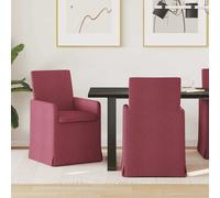 vidaXL Chaises de salle à manger 2 pcs Gris foncé 57x67x95 cm Design ergonomique, tissu, roulettes