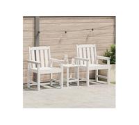 vidaXL Chaises de jardin HDPE 2 pcs Blanches Mobilier extérieur Moderne