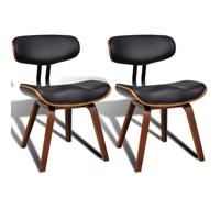 Chaises De Salle À Manger 2 Pcs Bois Courbé Et Similicuir Marron