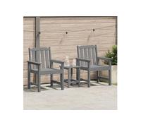 Chaises de salle à manger 2 pcs Gris clair HDPE Design Minimaliste Assise Extérieure Durable en Bois d'Acacia Idéal 42006606