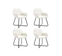 Chaises de salle à manger 4 pcs Crème Tissu
