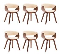 Chaises De Salle À Manger 6 Pcs Crème Bois Courbé Et Similicuir - Vidaxl