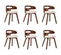 Chaises De Salle À Manger 6 Pcs Crème Bois Courbé Et Similicuir - Vidaxl