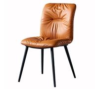 Chaises de salle à manger à dossier haut en simili cuir doux avec assise rembourrée et pieds en acier au carbone pour cuisine et restaurant, idéal pour un usage domestique et commercial