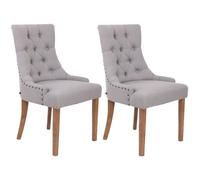 Chaises de salle à manger Aberdeen en tissu - CLP - Lot de 2 - Gris-Antique clair