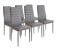 Chaises de salle à manger - ALBATROS - Milano gris - Lot de 6 - Simili cuir et métal