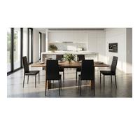 Chaises de salle à manger - ALBATROS - Milano noir - Lot de 6 - Métal et simili cuir