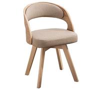 Chaises de salle à manger au design moderne, chaise de cuisine rotative, dossier en arc, siège rembourré, chaise longue en bois massif pour salon de bureau, chaises d'angle 45 x 45 x 73 cm (couleur