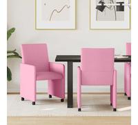 Chaises de Salle à Manger avec Roues avec des roues 2 pcs tissu cuisine vidaXL v