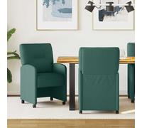 Chaises de Salle à Manger avec Roues avec des roues 2 pcs tissu en vidaXL vidaXL