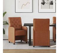Chaises de Salle à Manger avec Roues avec roue 2 pc Faux cuir à Moderne vidaXL v