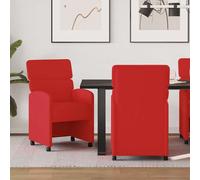 vidaXL Chaises de salle à manger 2 pièces - Faux cuir, roulettes - Rouge 58 x 65 x 98 cm