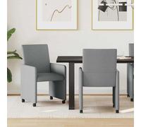 vidaXL Chaises de salle à manger 2 pcs tissu noir avec roues 57 x 66 x 94 cm