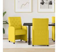 Chaises de Salle à Manger avec Roues avec roue 2 pc Velours cuisine vidaXL vidaX