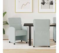vidaXL Chaises de salle à manger 2 pièces velours avec roulettes Gris foncé 58 x 65 x 98 cm