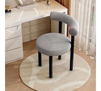 Chaises de Salle à Manger Boucle, chaises rembourrées avec Pieds en métal Noir, Chaise Ronde Moderne du Milieu du siècle, Grises