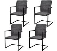 Chaises De Salle À Manger Cantilever 4 Pcs Gris Similicuir - Vidaxl Gris