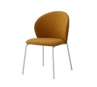 Chaises de salle à manger, chaises d'appoint rembourrées modernes, dossier ergonomique sans accoudoirs, chaises du milieu du siècle, chaises de cuisine et salle à manger (jaune)