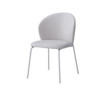 Chaises de salle à manger, chaises d'appoint rembourrées modernes, dossier ergonomique sans accoudoirs, chaises du milieu du siècle, chaises de cuisine et de salle à manger (blanc)