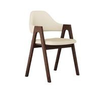 Chaises de salle à manger, Chaises de salle à manger en bois massif de style chinois avec dossier rembourré for la maison ou l'hôtel ,Sièges de cuisine confortables pour les repas de(Off-white)