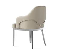 Chaises de salle à manger, Chaises de salle à manger modernes en similicuir avec cadre en métal, style milieu du siècle, for petits espaces ,Sièges de cuisine confortables pour les repas de(Silver)