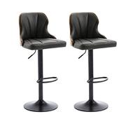 Chaises de Salle à Manger, Chaises de Salle à Manger, tabourets de Bar, Lot de 2 avec Coussin Doux en PU, Panneau arrière en Bois Massif