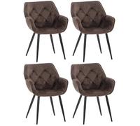 Chaises de salle à manger - CLP - Tanna - Velours - Marron - Lot de 4