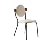 Chaises de salle à manger de style moderne pour le milieu du siècle, Chaises de cuisine et de salle à manger, Chaises de salle à manger rembourrées avec pieds en métal(Blanc)