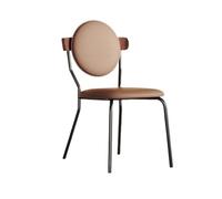 Chaises de salle à manger de style moderne pour le milieu du siècle, Chaises de cuisine et de salle à manger, Chaises de salle à manger rembourrées avec pieds en métal(Bruin)