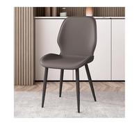 Chaises de salle à manger élégantes en simili cuir gris avec assise rembourrée et pieds en métal, parfaites pour la cuisine, la salle à manger, le maquillage et les zones de réception. Design