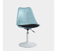 Chaises de salle à manger en acrylique transparent, chaise de salle à manger en forme de tulipe, chaises de cuisine avec dossier en polypropylène, coussin en polyuréthane, base ronde blanche, hauteur