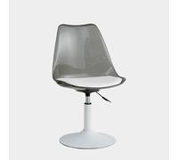 Chaises de salle à manger en acrylique transparent, chaise de salle à manger en forme de tulipe, chaises de cuisine avec dossier en polypropylène, coussin en polyuréthane, base ronde blanche, hauteur