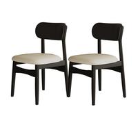 Chaises de salle à manger en bois massif avec dossier en mousse HighDe - Idéales pour les restaurants et les hôtels - Noir - Construction monobloc - Sièges de cuisine et de salle à manger