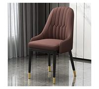 Chaises de salle à manger en cuir avec pieds en métal et rembourrage en velours, chaises d'appoint modernes pour cuisine et salle à manger avec coussin en polyuréthane doux pour une assise confortable