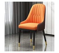 Chaises de salle à manger en cuir avec pieds en métal et rembourrage en velours, chaises d'appoint modernes pour cuisine et salle à manger avec coussin en polyuréthane doux pour une assise confortable