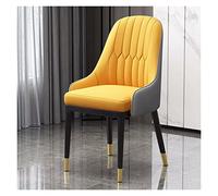 Chaises de salle à manger en cuir avec pieds en métal et rembourrage en velours, chaises d'appoint modernes pour cuisine et salle à manger avec coussin en polyuréthane doux pour une assise confortable