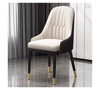 Chaises de salle à manger en cuir avec pieds en métal et rembourrage en velours, chaises d'appoint modernes pour cuisine et salle à manger avec coussin en polyuréthane doux pour une assise confortable
