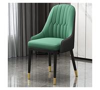 Chaises de salle à manger en cuir avec pieds en métal et rembourrage en velours, chaises d'appoint modernes pour cuisine et salle à manger avec coussin en polyuréthane doux pour une assise confortable