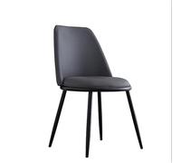 Chaises de salle à manger en cuir du milieu du siècle, chaises d'appoint confortables rembourrées en polyuréthane avec pieds en métal, chaises d'appoint élégantes pour décoration d'intérieur moderne