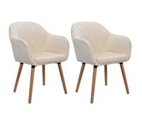 Chaises de salle à manger en velours - Marque - Modèle - Blanc crème - Classique intemporel