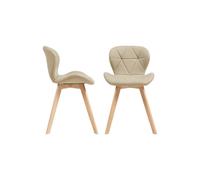 Helloshop26 Lot de 2 chaises de Salle à Manger 78 x 47 x 52 cm Salon Design Moderne Cuisine Beige 03_0009635