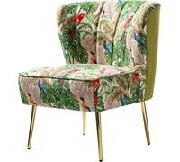 Chaises de salle à manger HULALA HOME, chaises de cuisine modernes rembourrées sans accoudoirs, chaises de salle à manger avec pieds en métal doré, motif floral pour salle à manger, salon et chambre, 